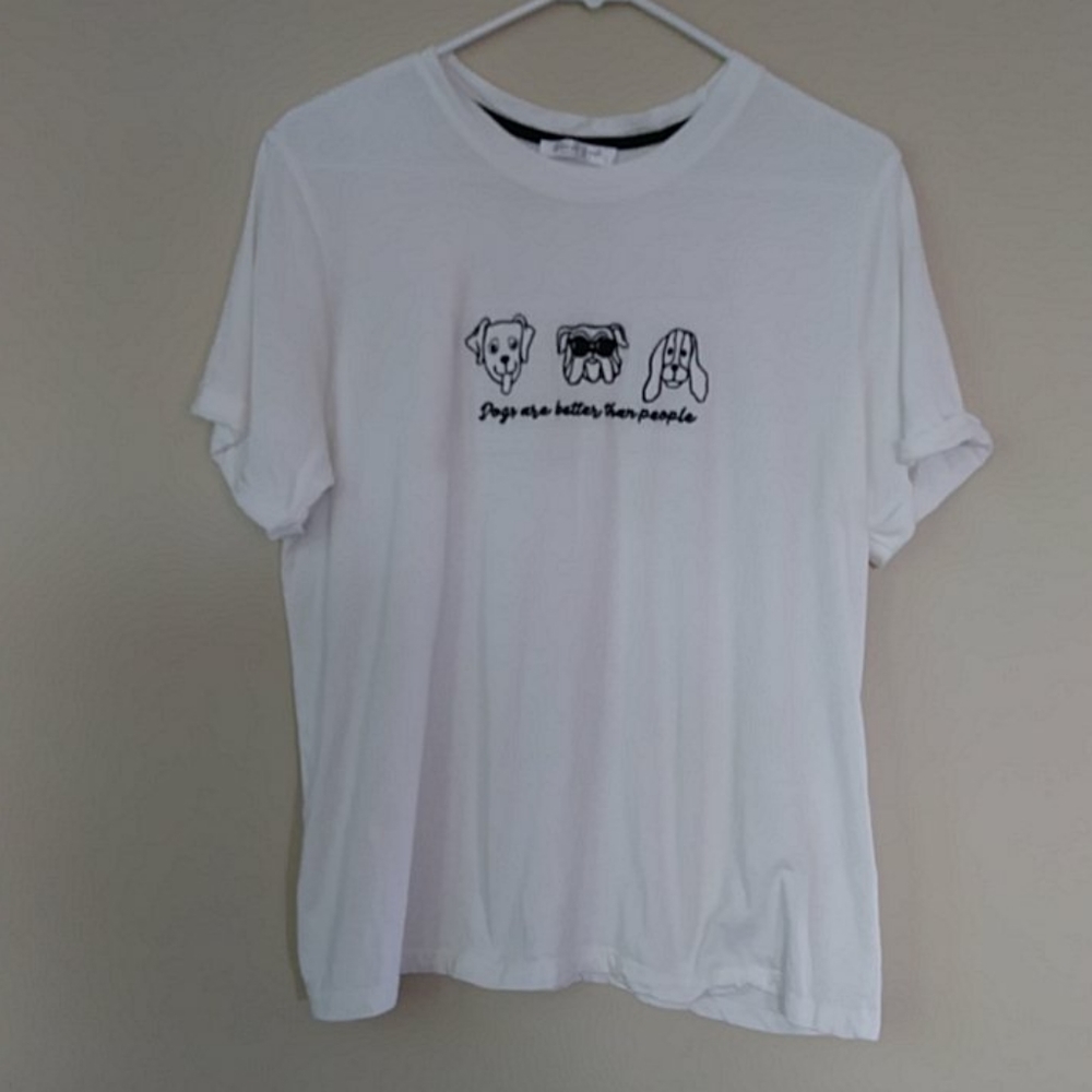 Sweet Soul "DOGS" SS Roll Cuff Tee Shirt Large